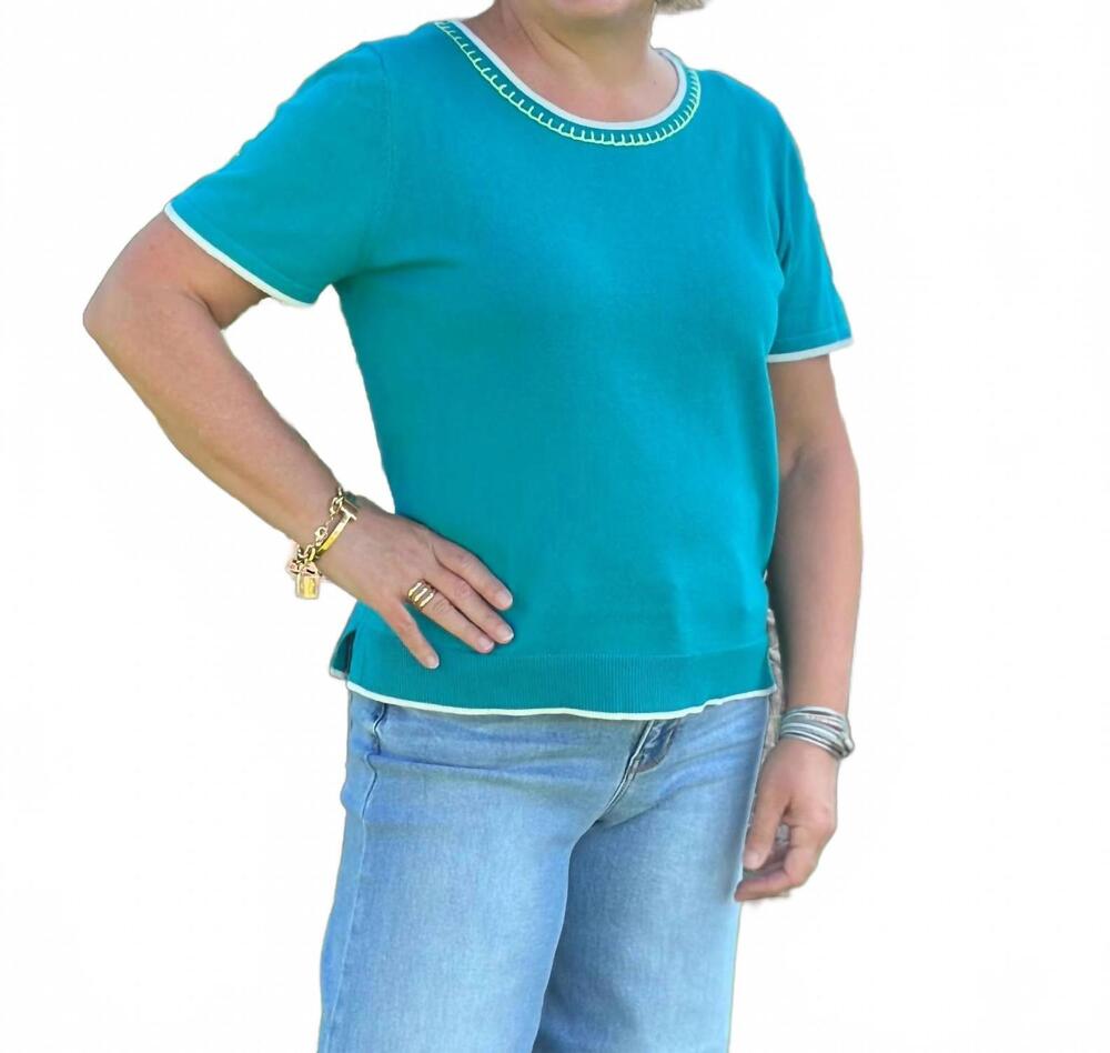 NEW HATLEY simone knit tee in ceramic